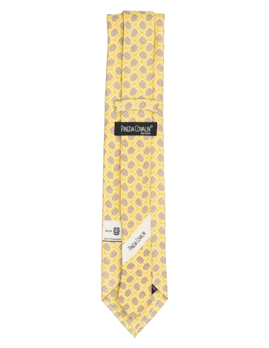Corbata regular de seda estampado gráfico para hombre 2