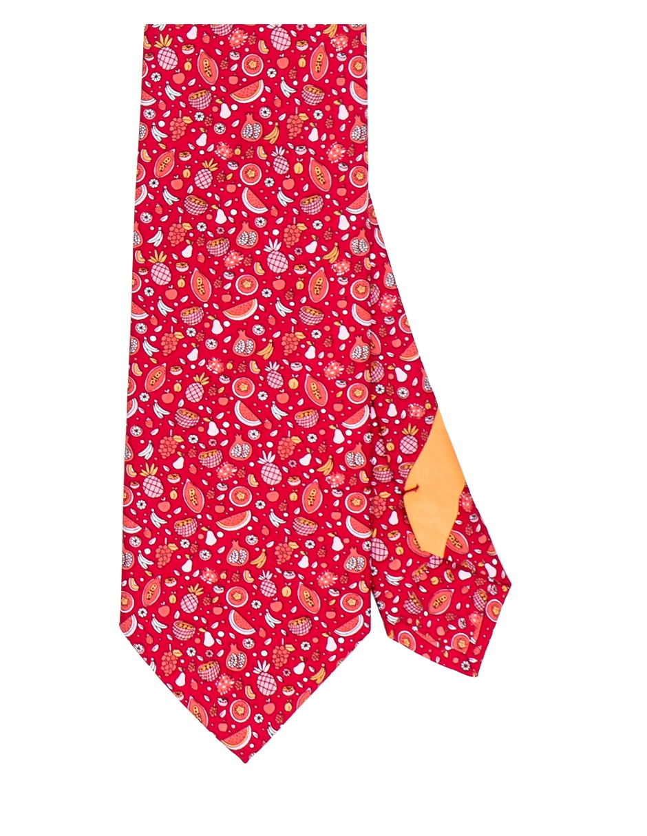 Corbata regular de seda estampada para hombre