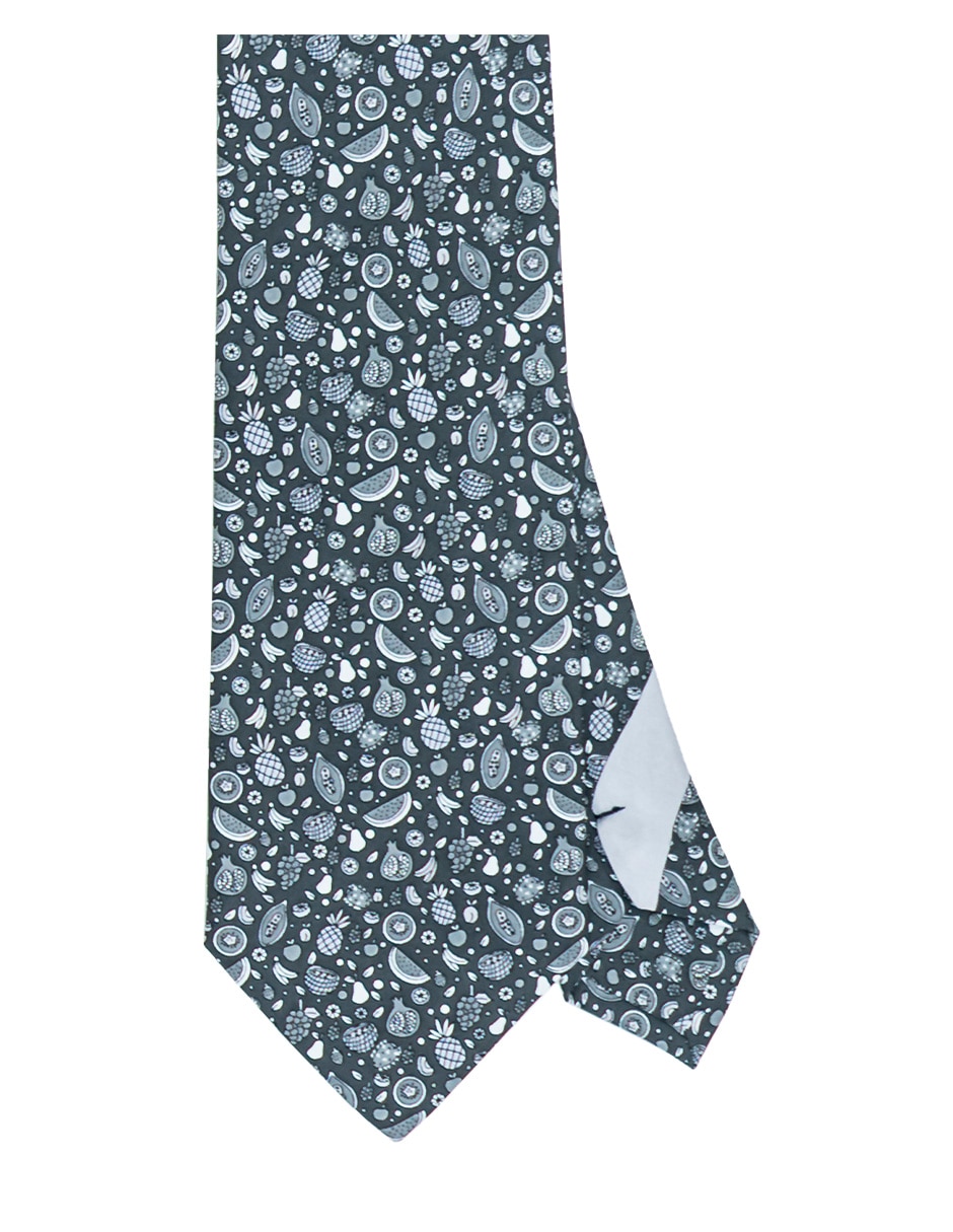 Corbata regular de seda estampada para hombre