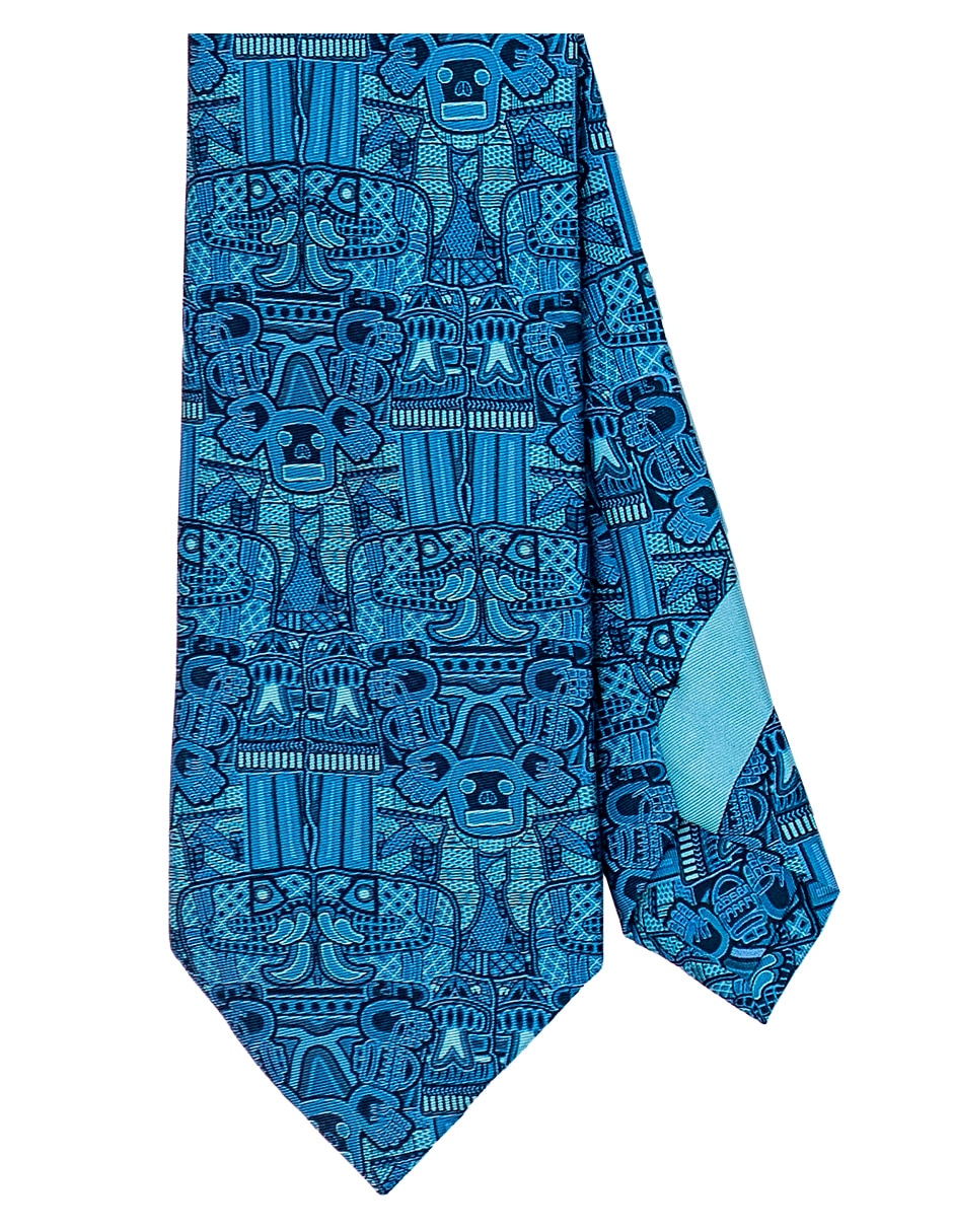 Corbata regular de seda estampada para hombre 1