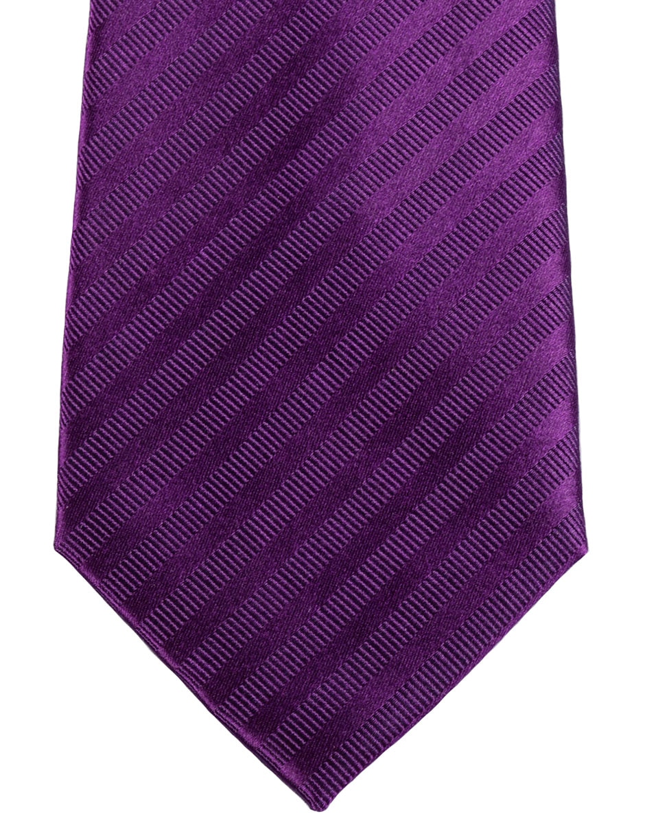 Corbata regular de seda estampado a rayas para hombre 1