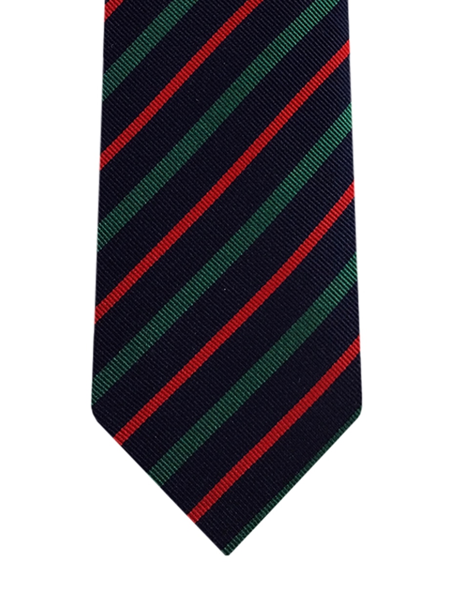 Corbata regular de seda estampado a rayas para hombre 1