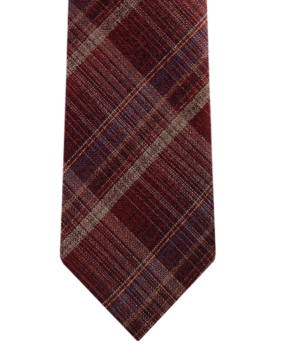 Corbata regular de seda estampado a cuadros para Hombre 1