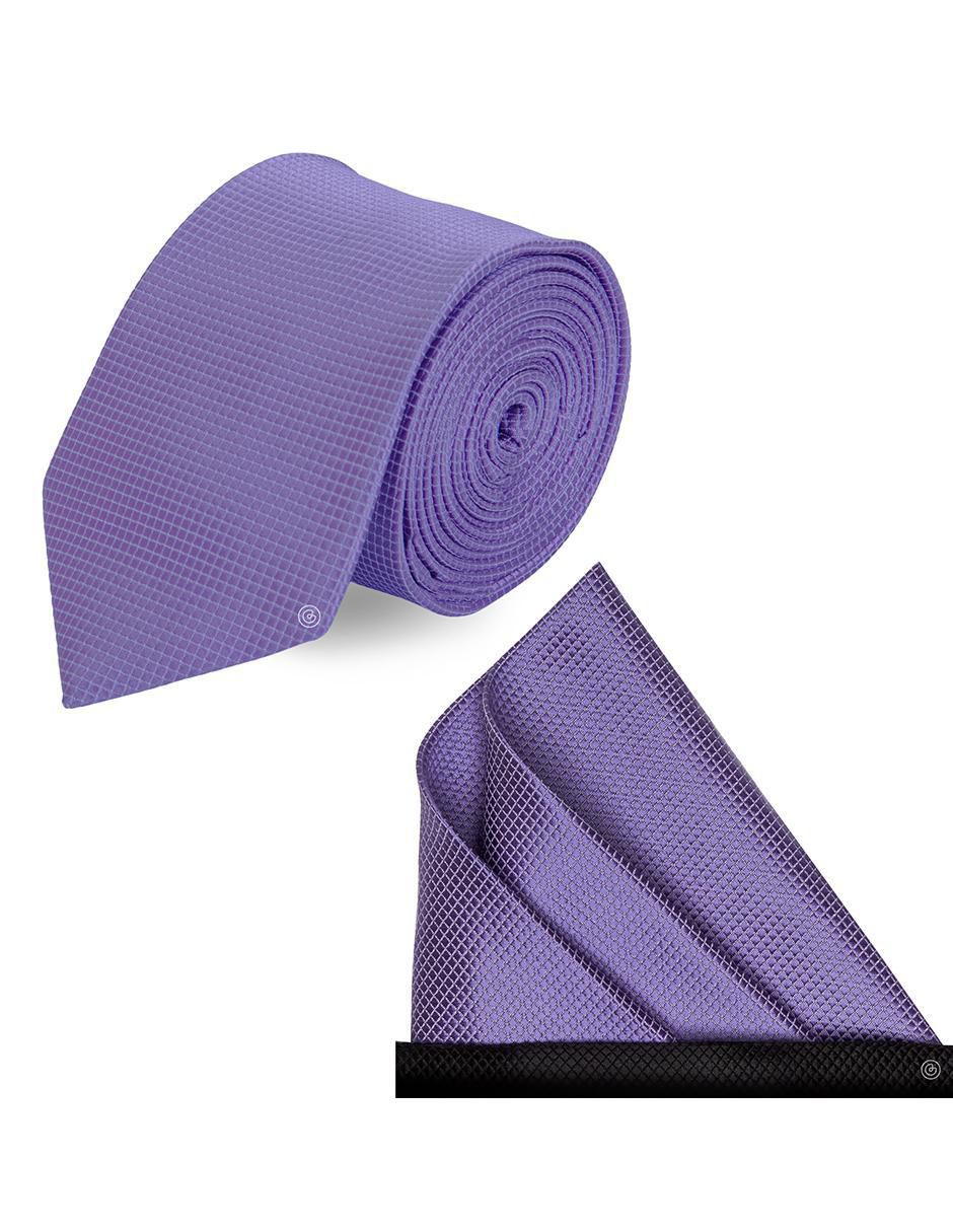 Set de corbata y pañuelo slim estampado geométrico para Hombre