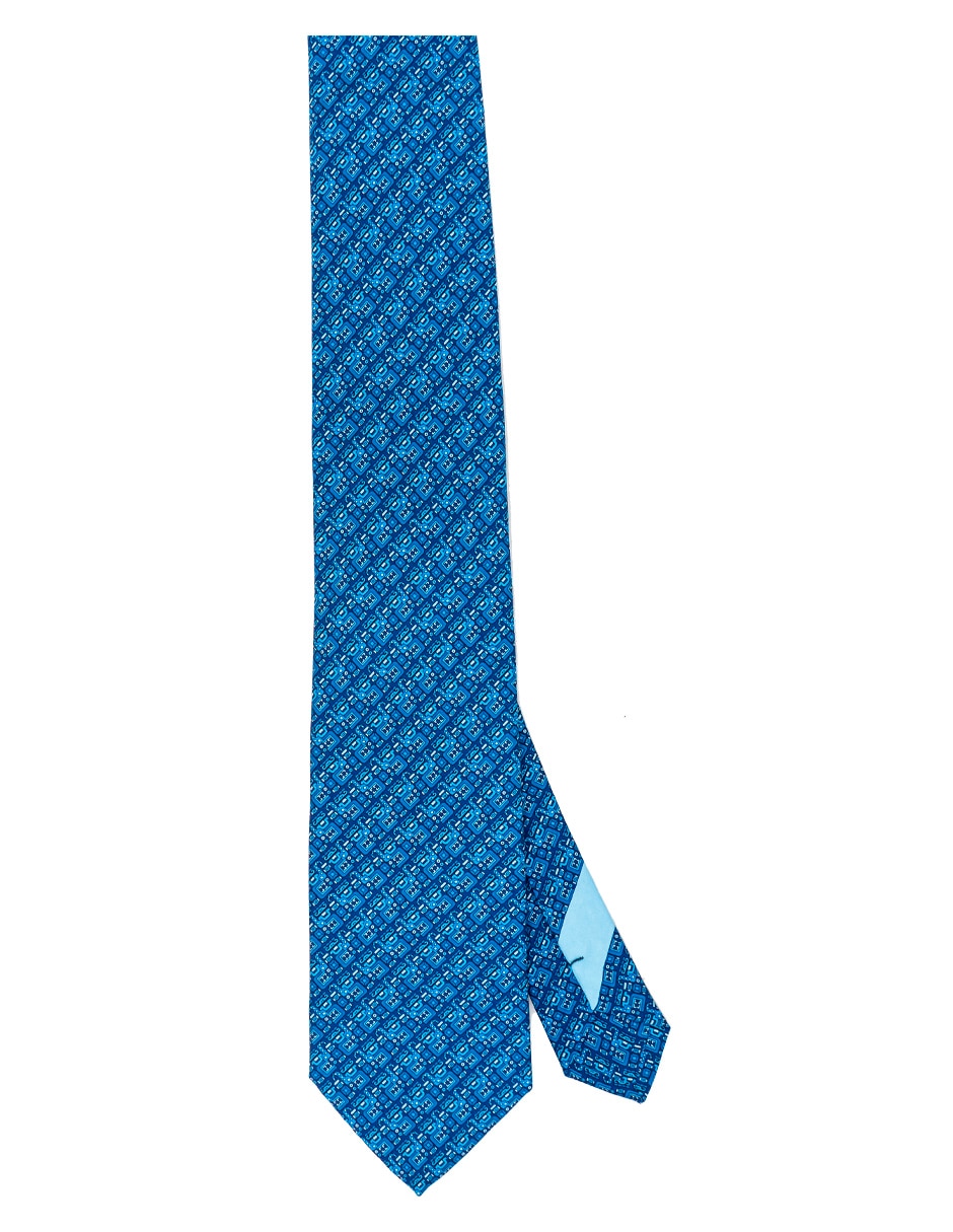 Corbata regular de seda estampada para hombre 1