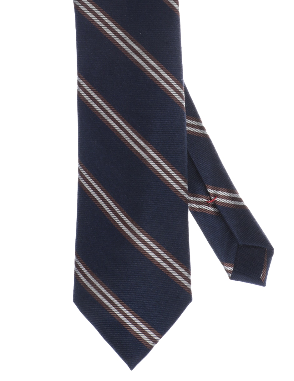 Corbata regular de seda estampado a rayas para Hombre 1