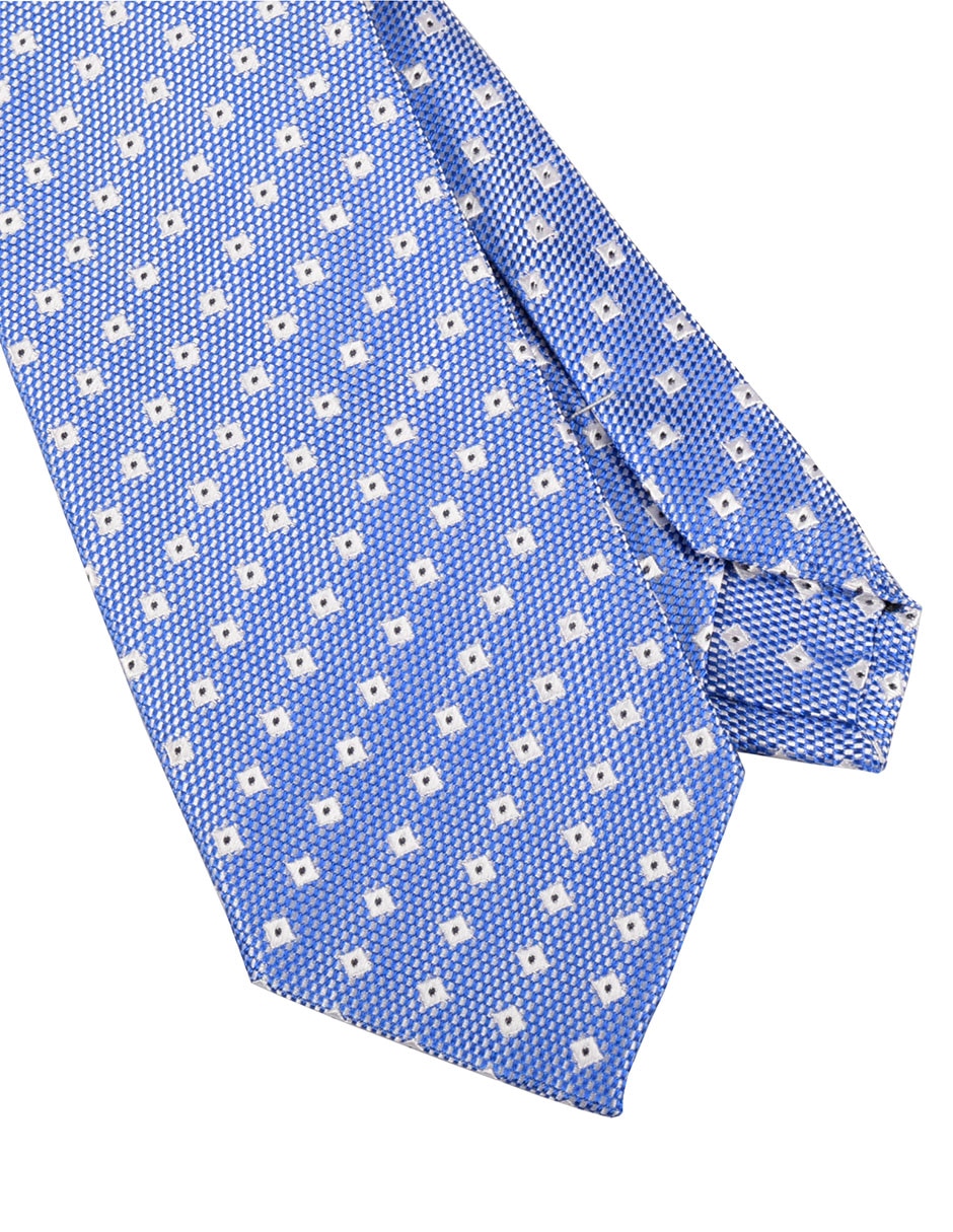 Corbata regular de seda estampado a cuadros para hombre 3