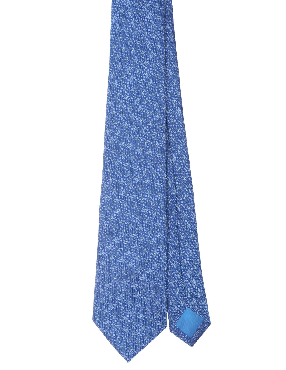 Corbata regular de seda estampado floral para hombre 1
