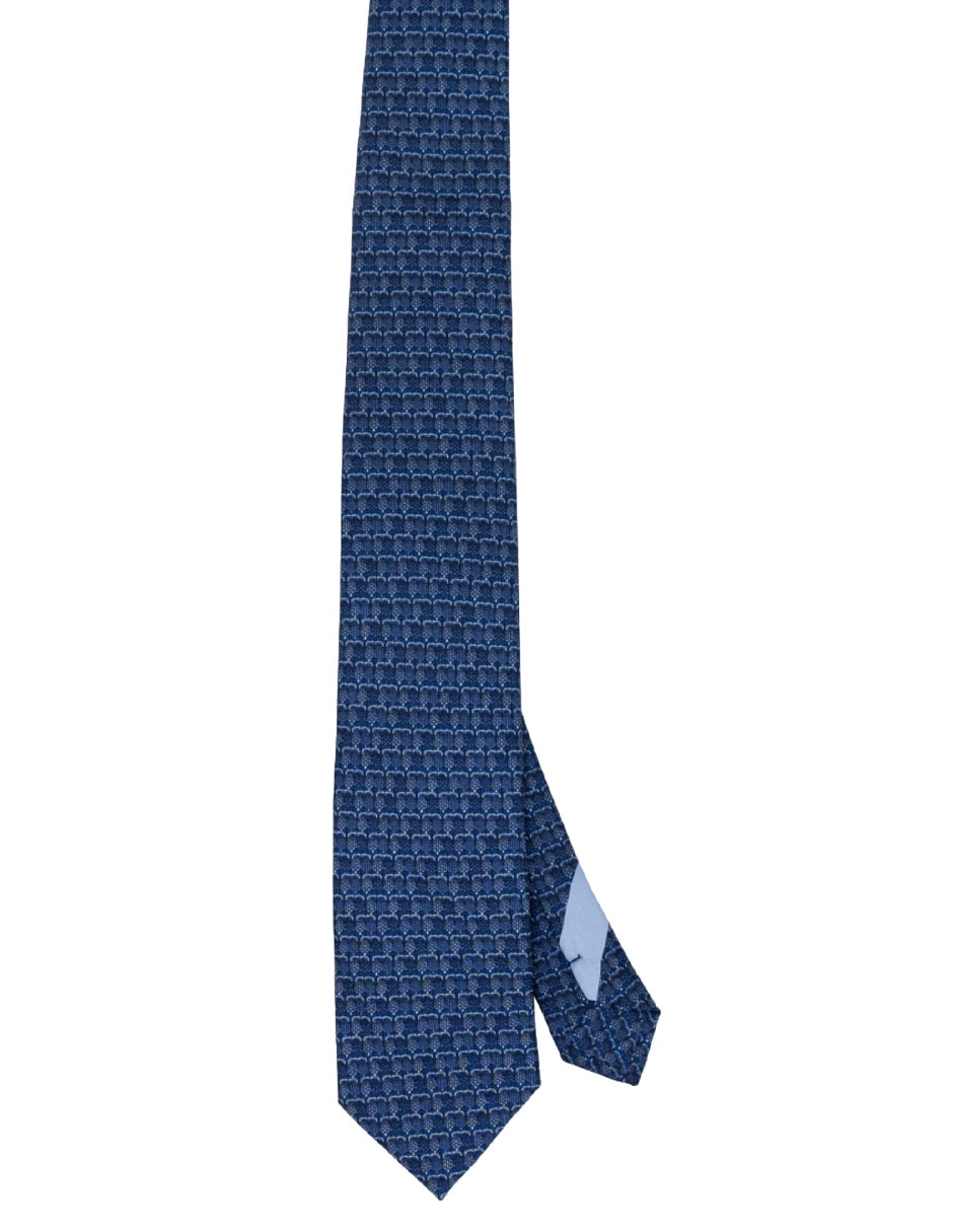 Corbata regular de seda estampado gráfico para hombre