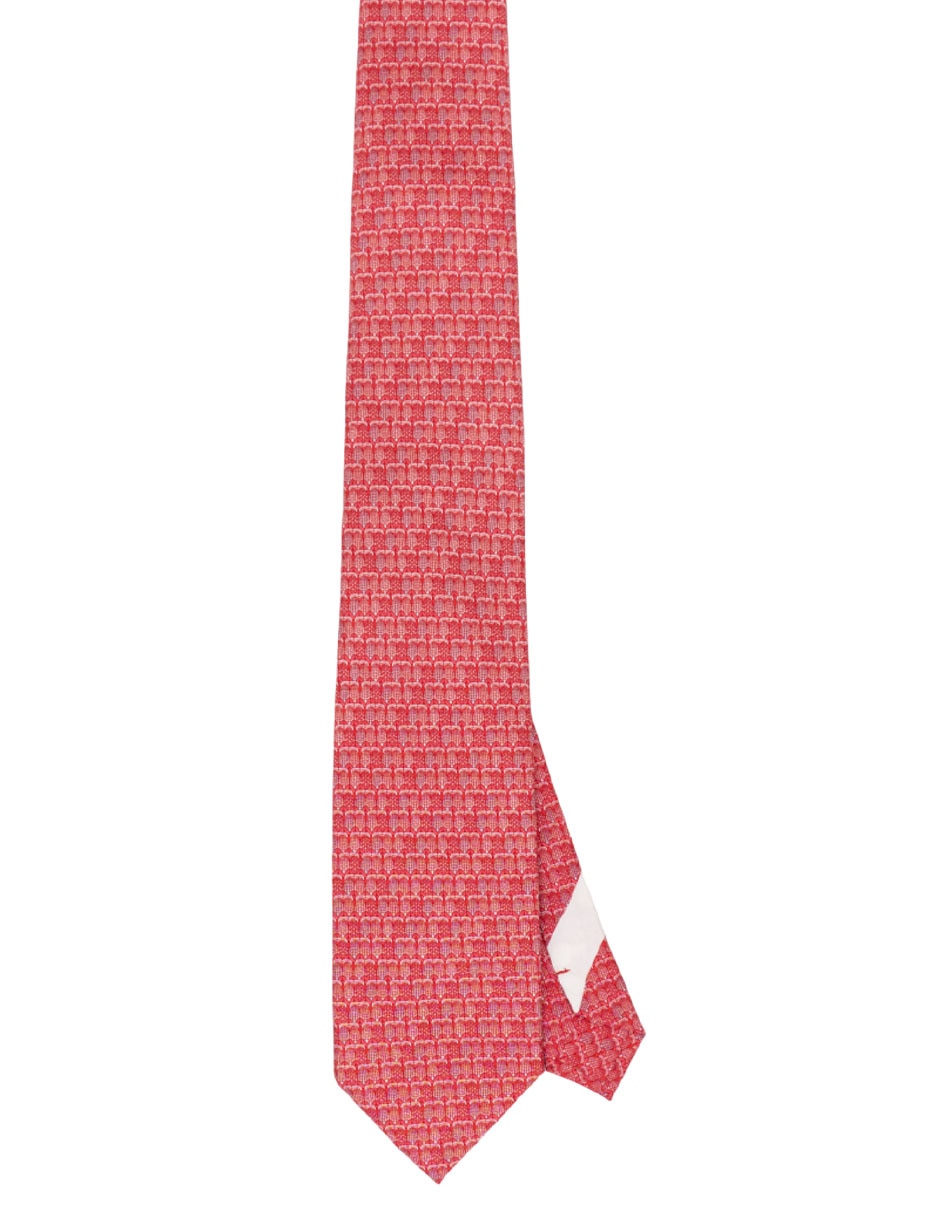 Corbata regular de seda estampado gráfico para hombre