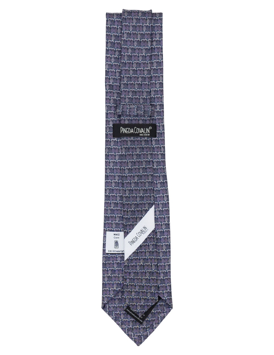 Corbata regular de seda estampado gráfico para hombre 4