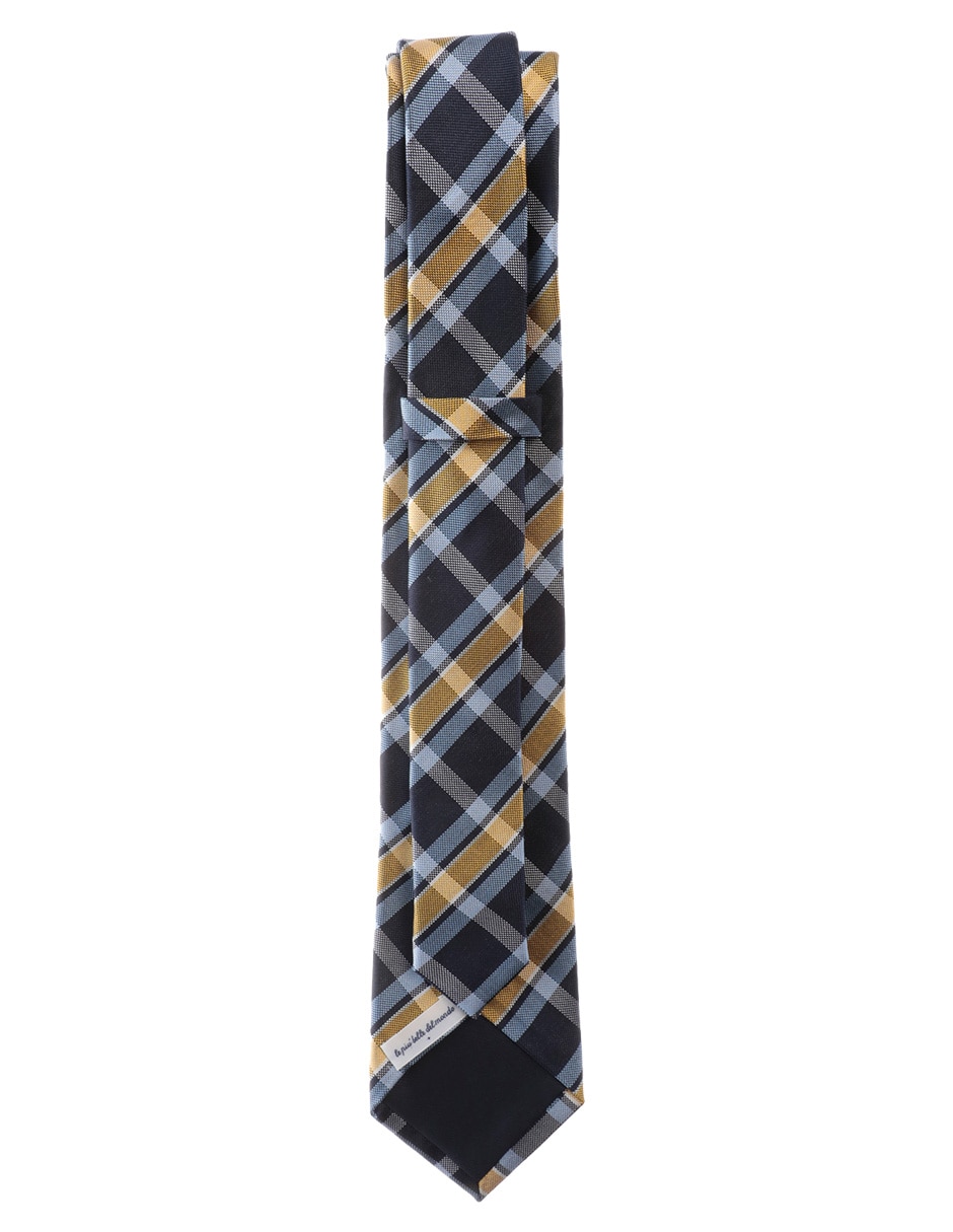 Corbata regular de seda estampado a cuadros para hombre