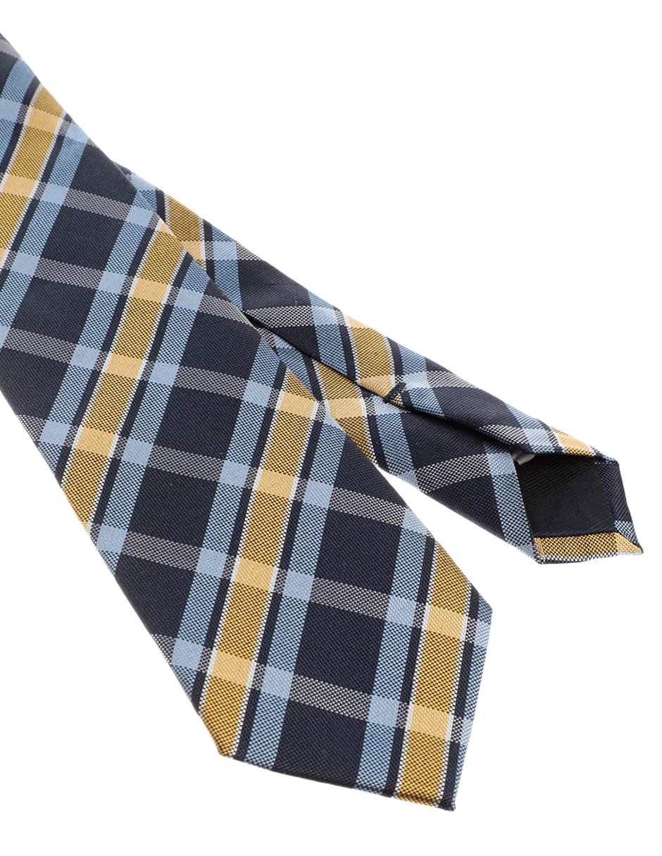Corbata regular de seda estampado a cuadros para hombre