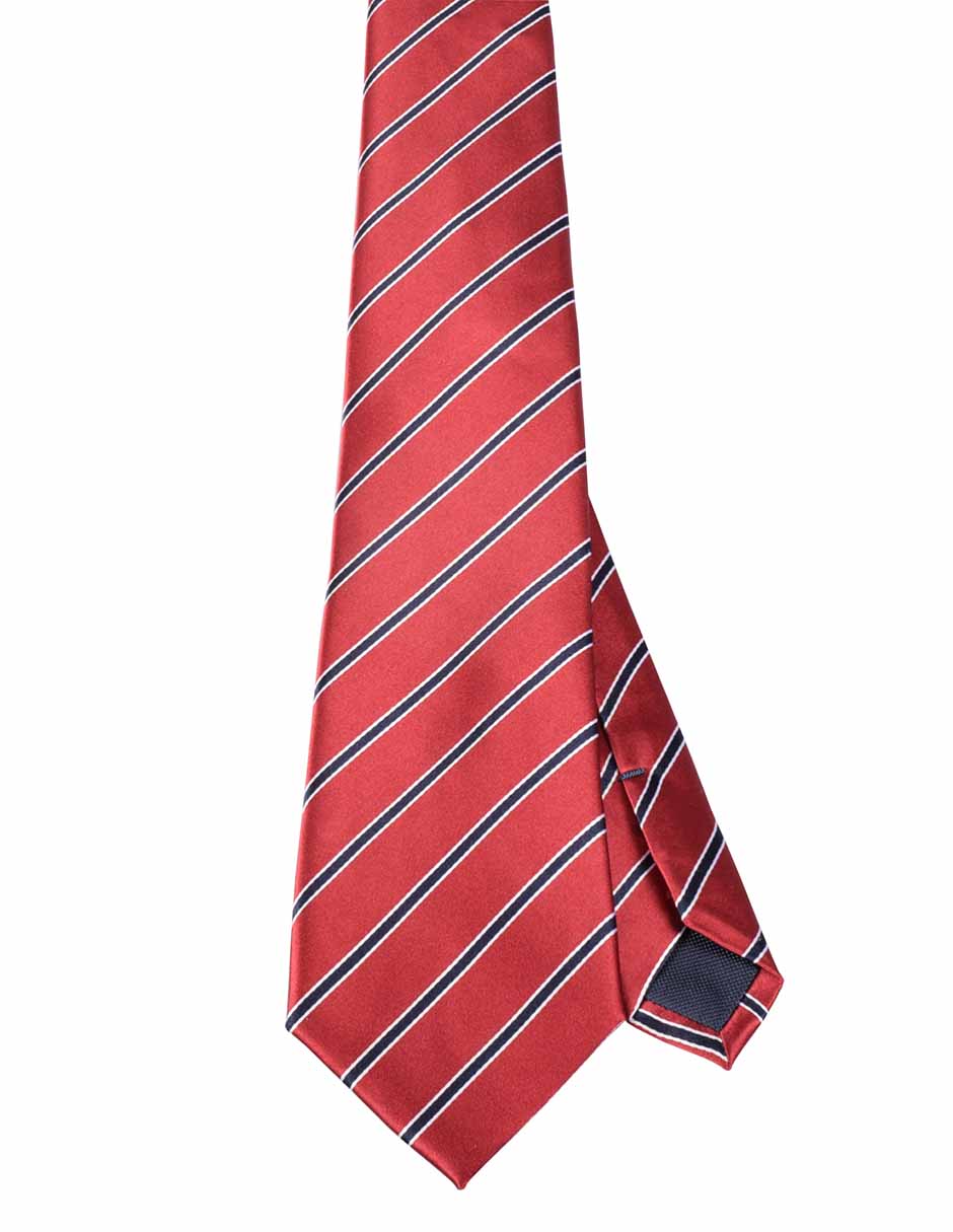 Corbata regular de seda estampado a rayas para hombre 1