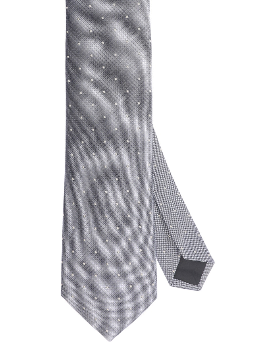 Corbata regular de seda estampado lunares para hombre 1