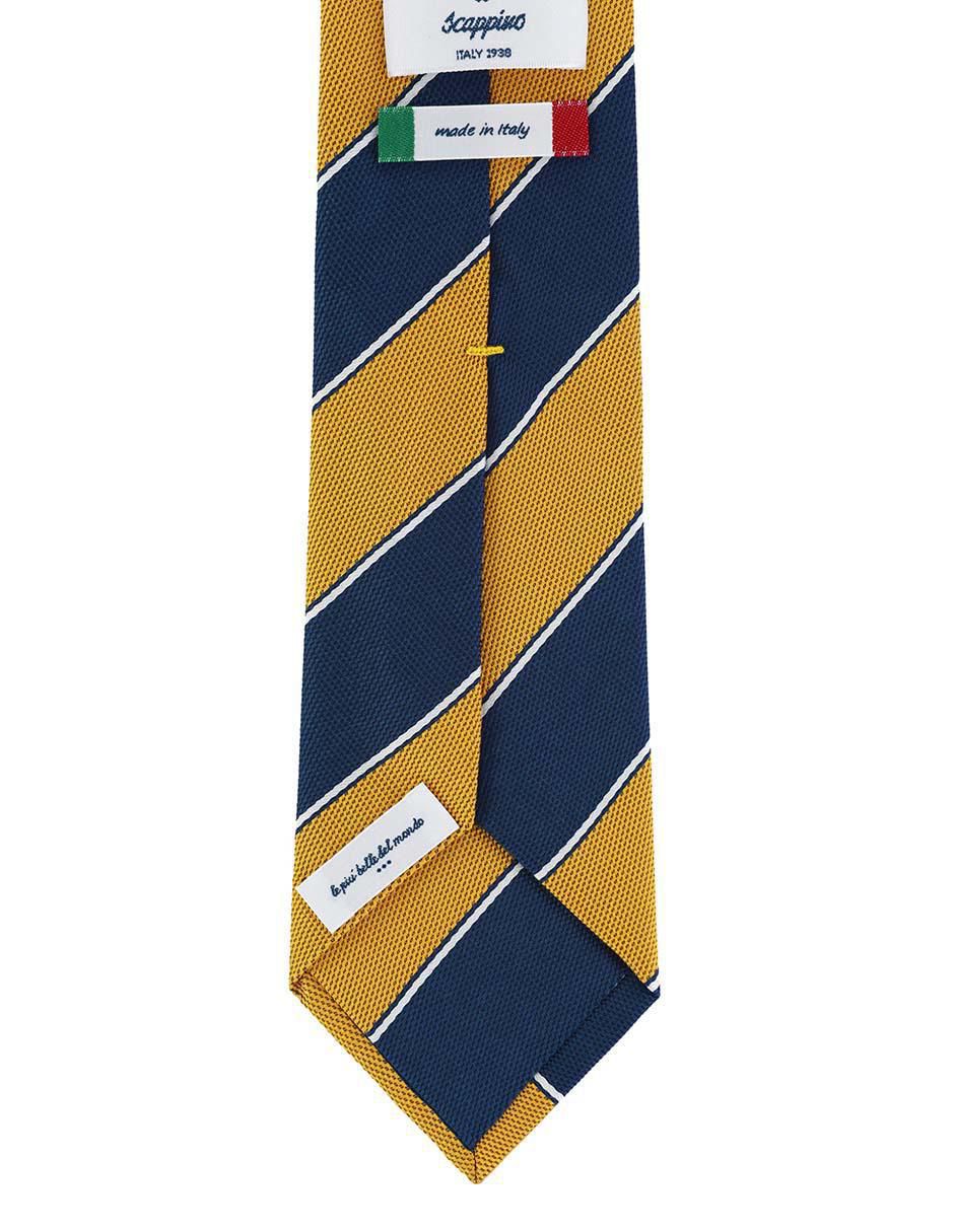 Corbata scappino clásica (+8.5 cm) "de" seda "estampado" a rayas "para" hombre