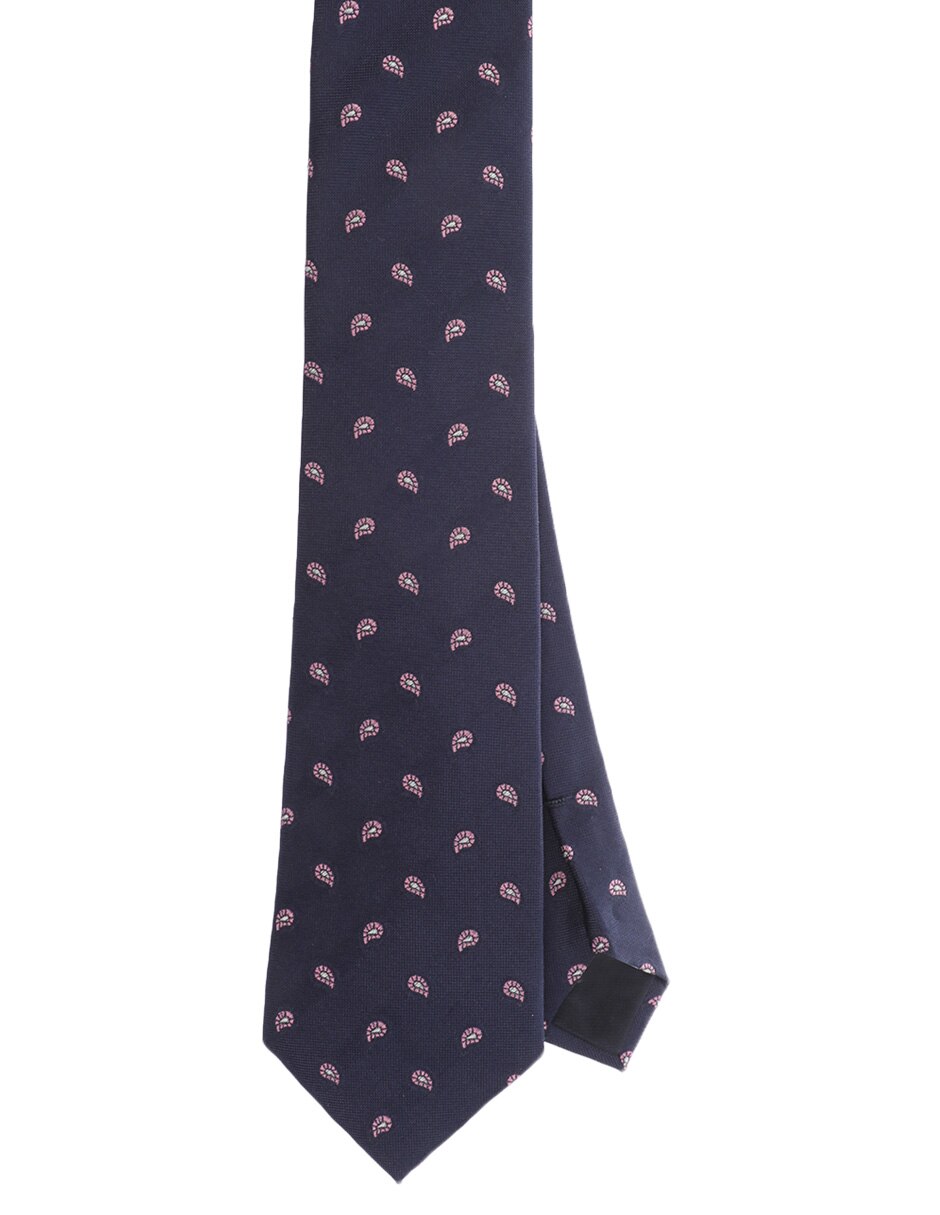 Corbata regular de seda estampado paisley para hombre 1