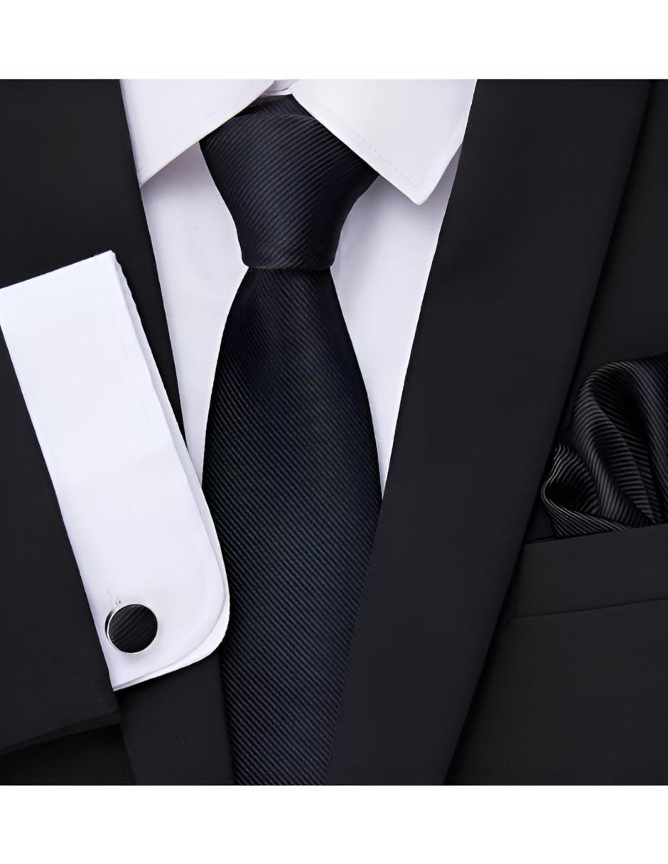 Set de corbata y pañuelo clásica de seda para hombre 2
