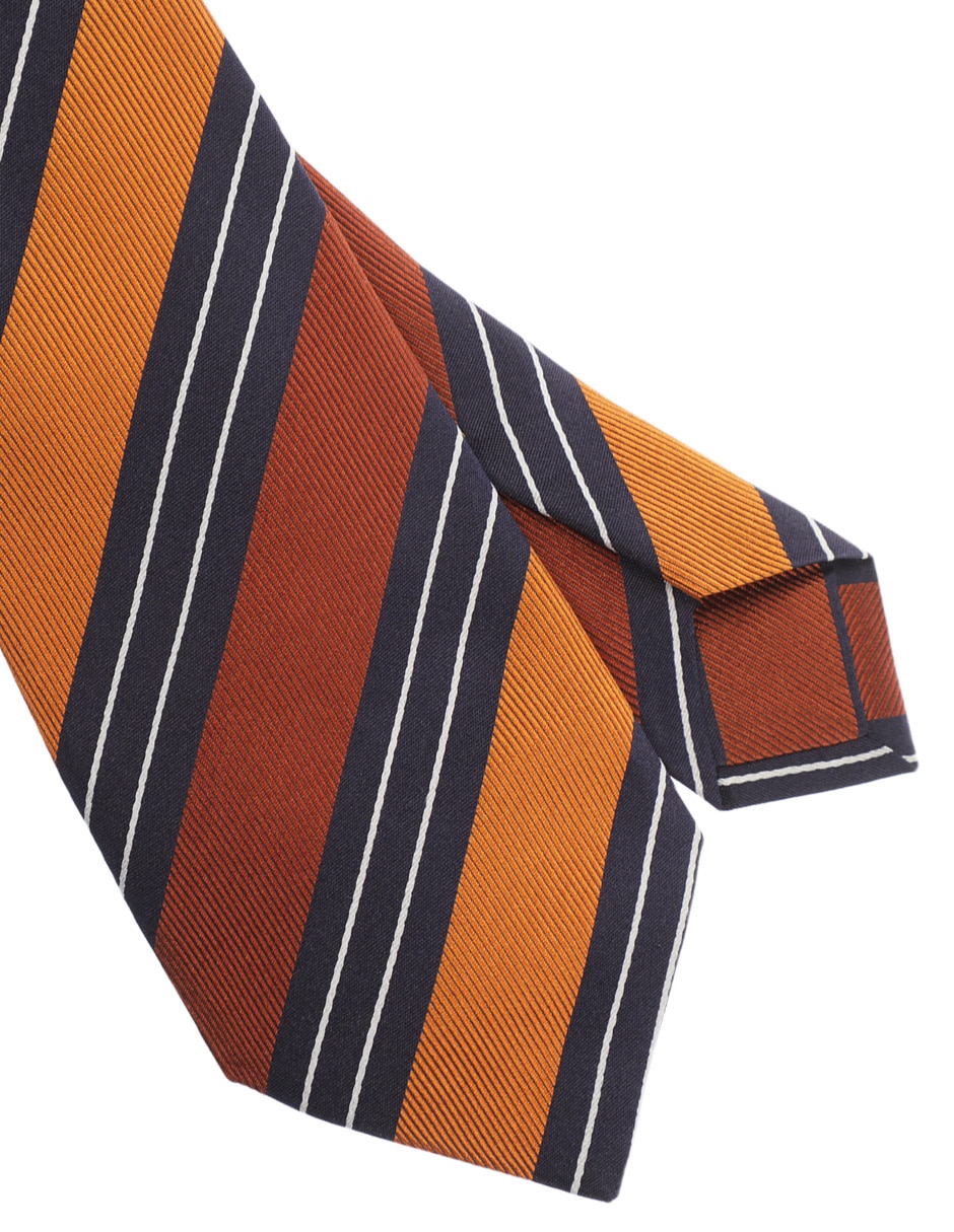 Corbata regular de seda estampado a rayas para hombre 3