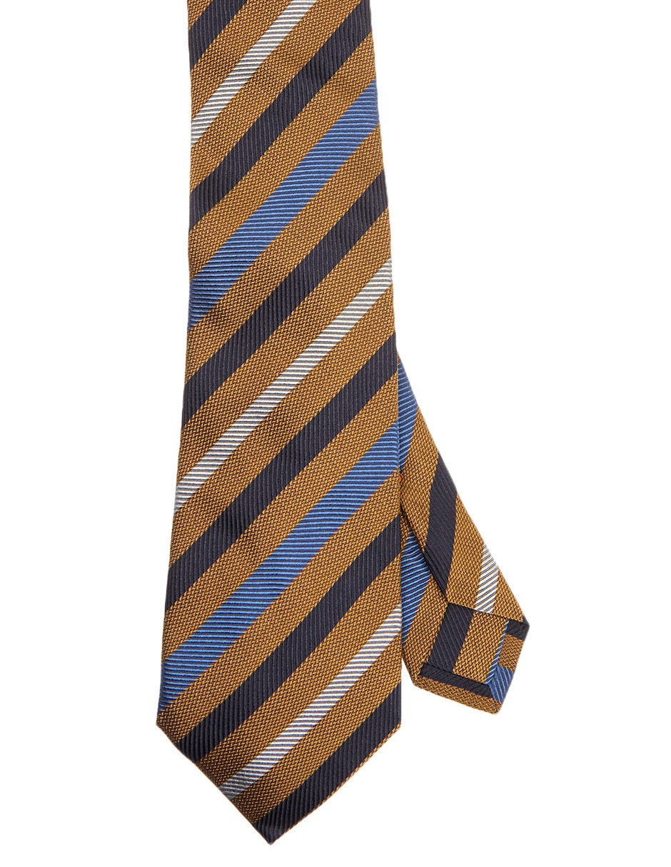 Corbata regular de seda estampado a rayas para hombre