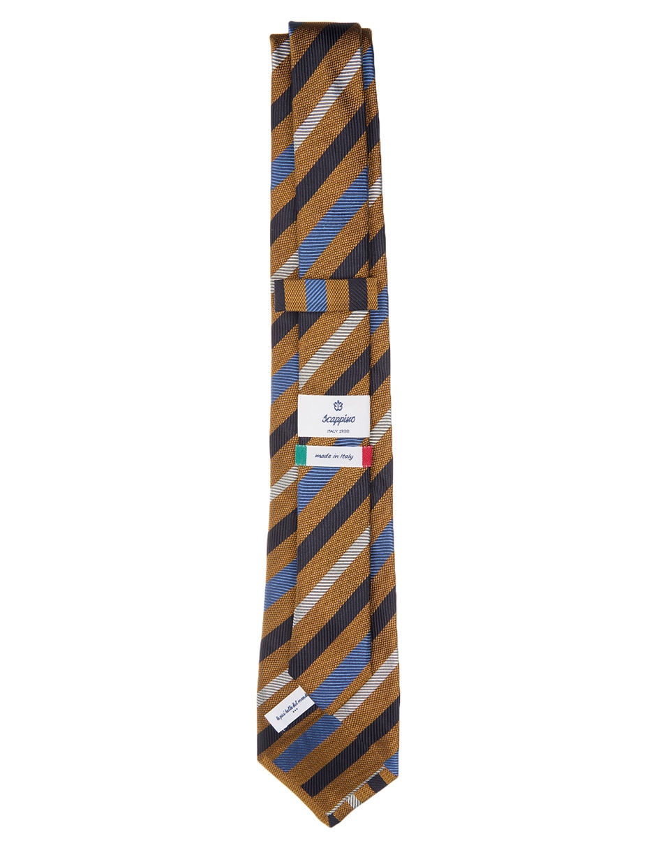Corbata regular de seda estampado a rayas para hombre 2