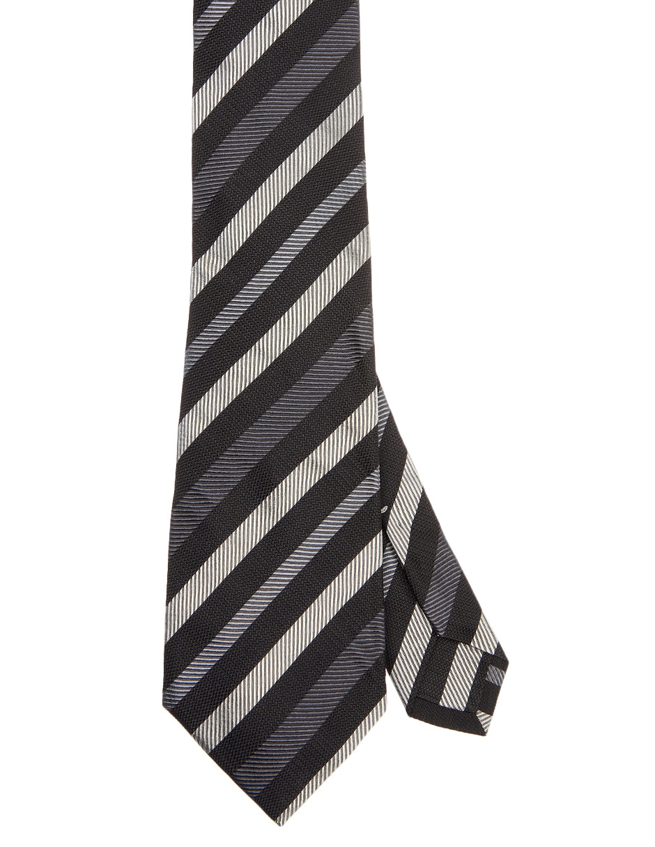 Corbata regular de seda estampado a rayas para hombre