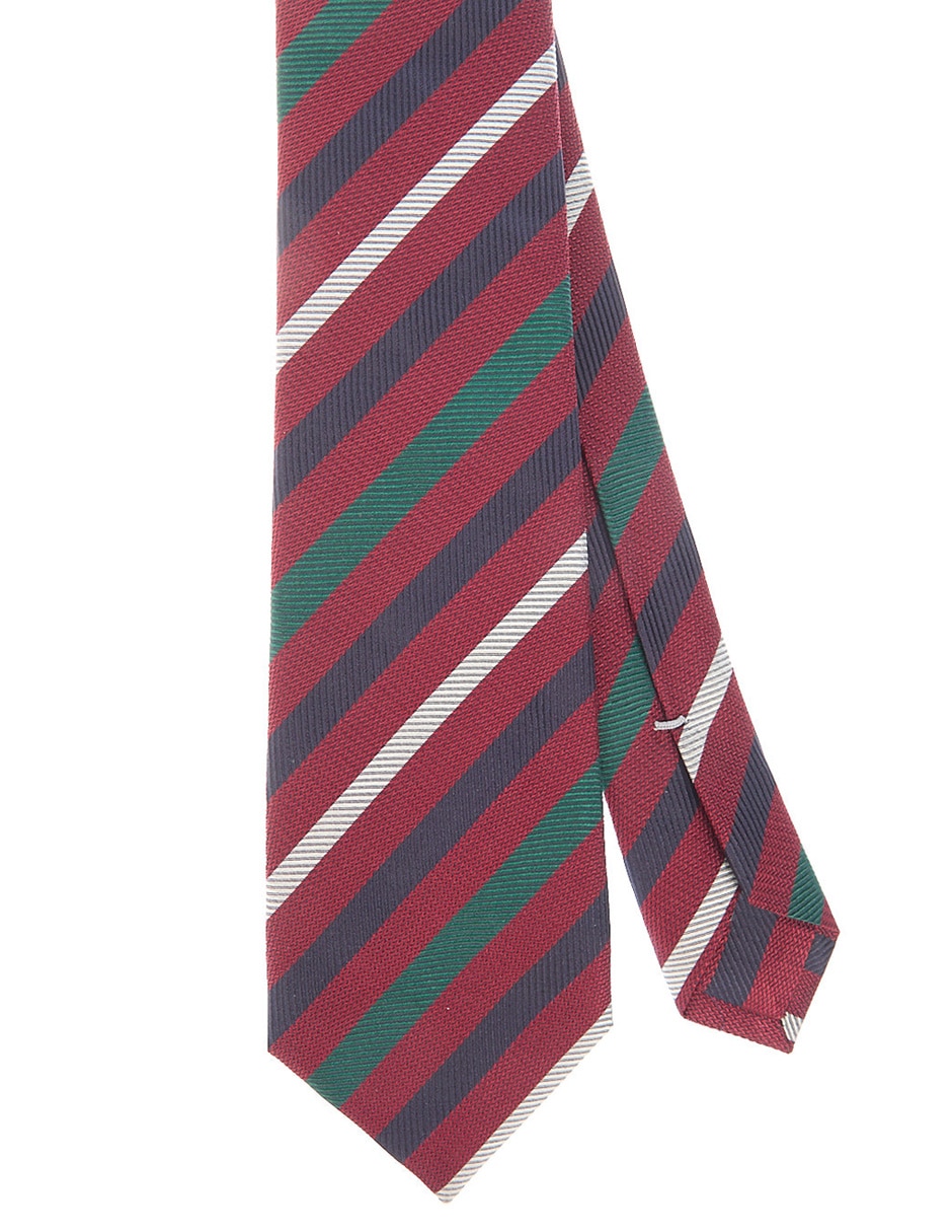 Corbata regular de seda estampado a rayas para hombre