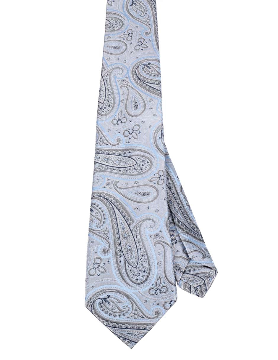 Corbata regular de seda estampada para hombre 1