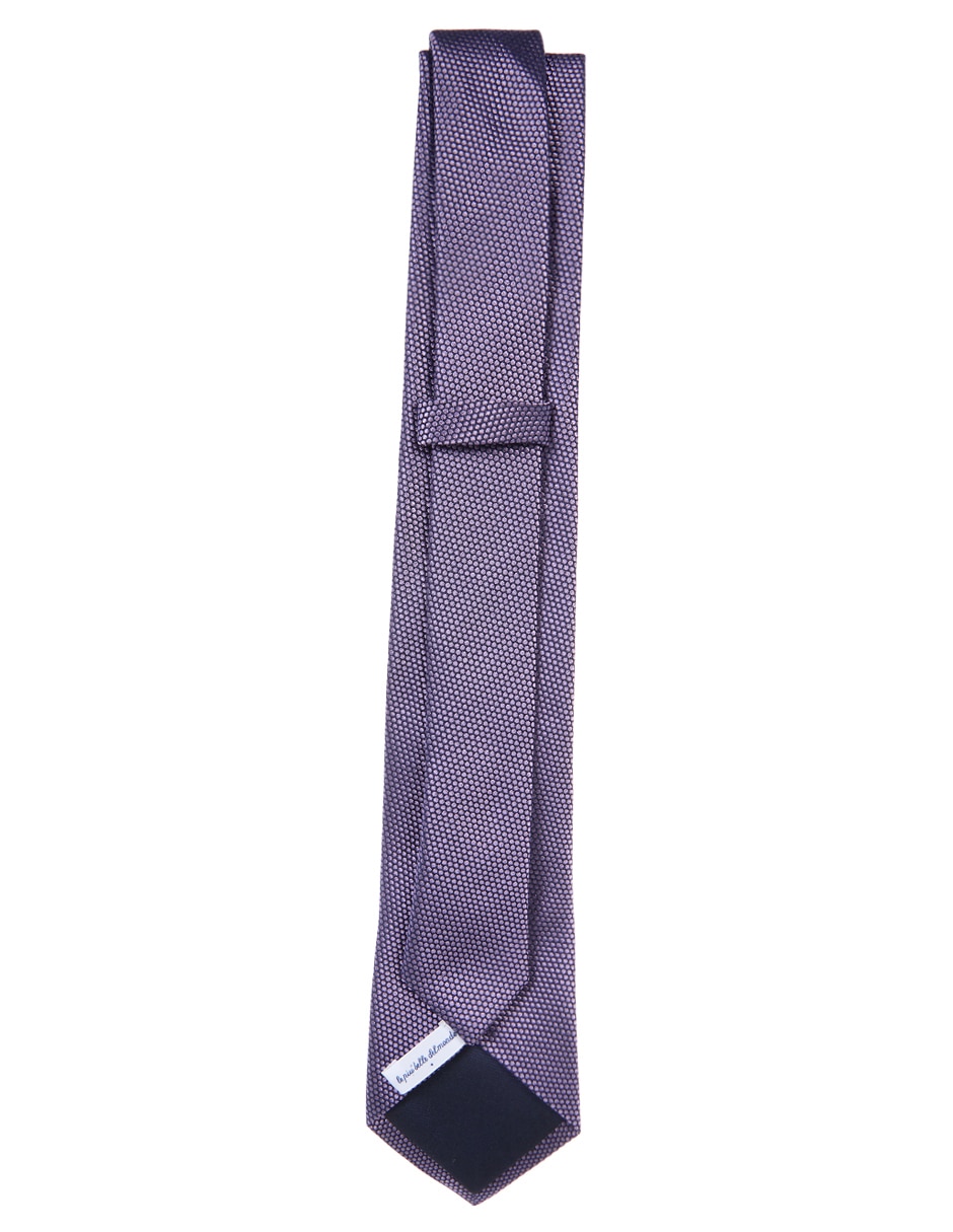 Corbata regular de seda estampado microprint para hombre 2