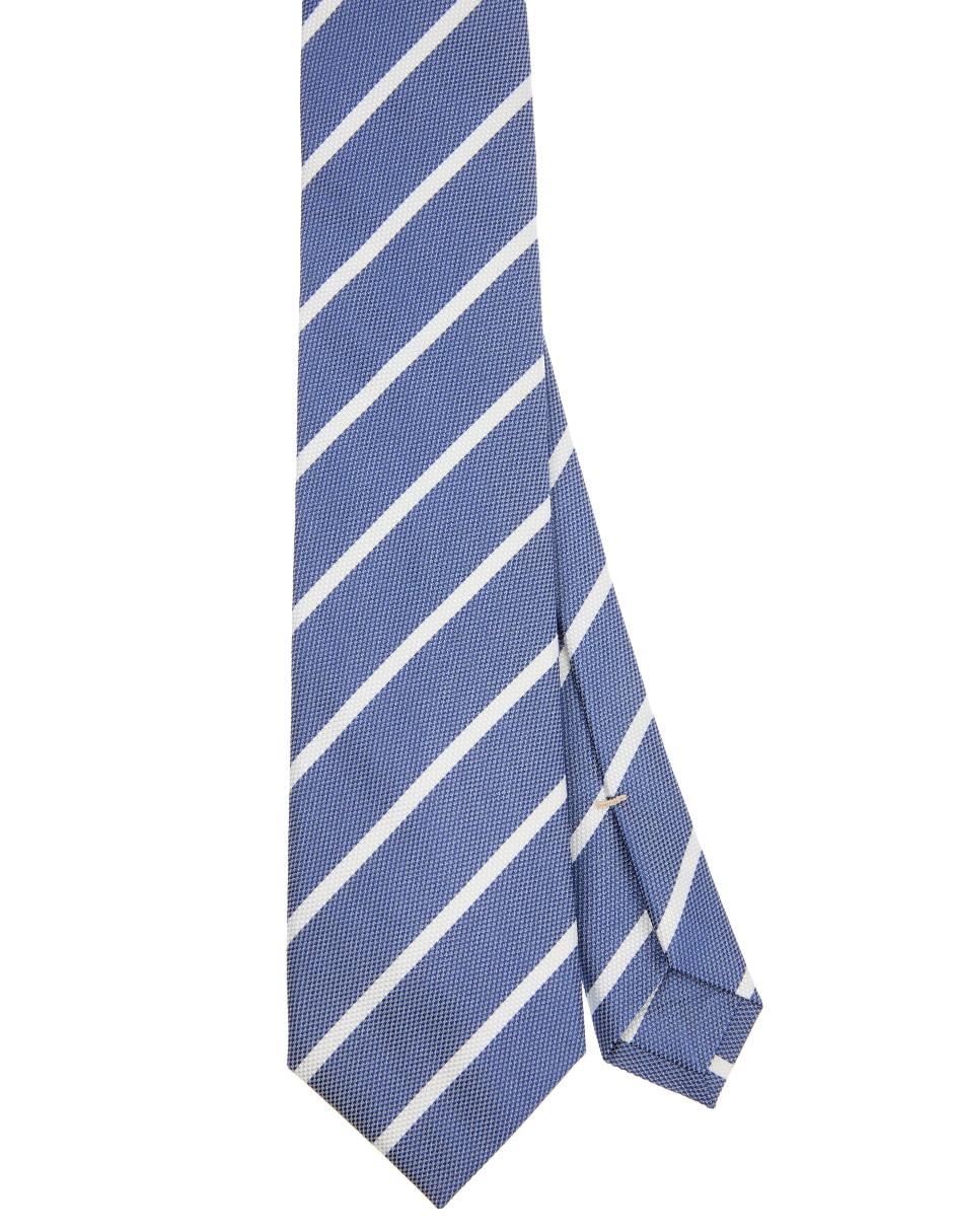Corbata regular de seda estampada a rayas para hombre