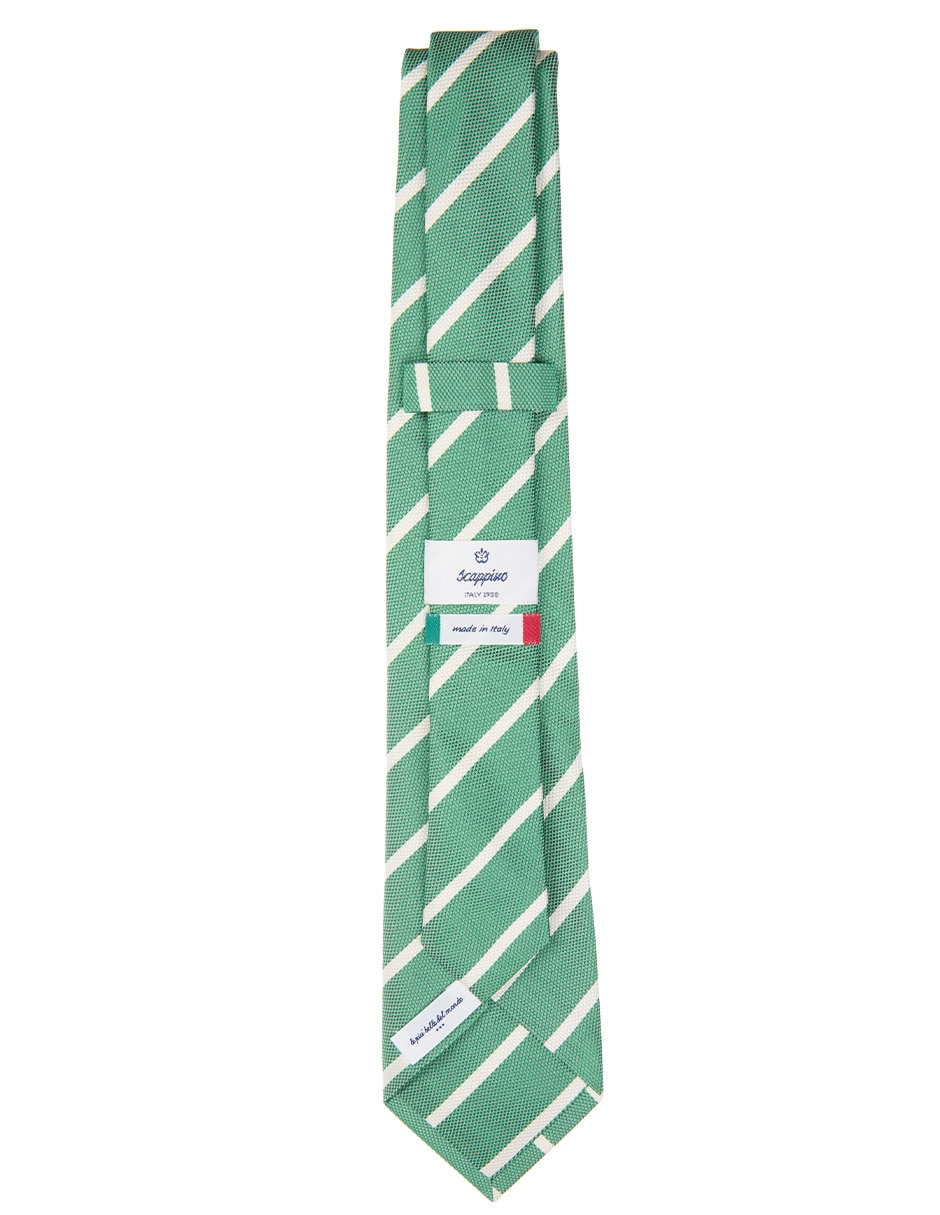 Corbata regular de seda estampada a rayas para hombre 2