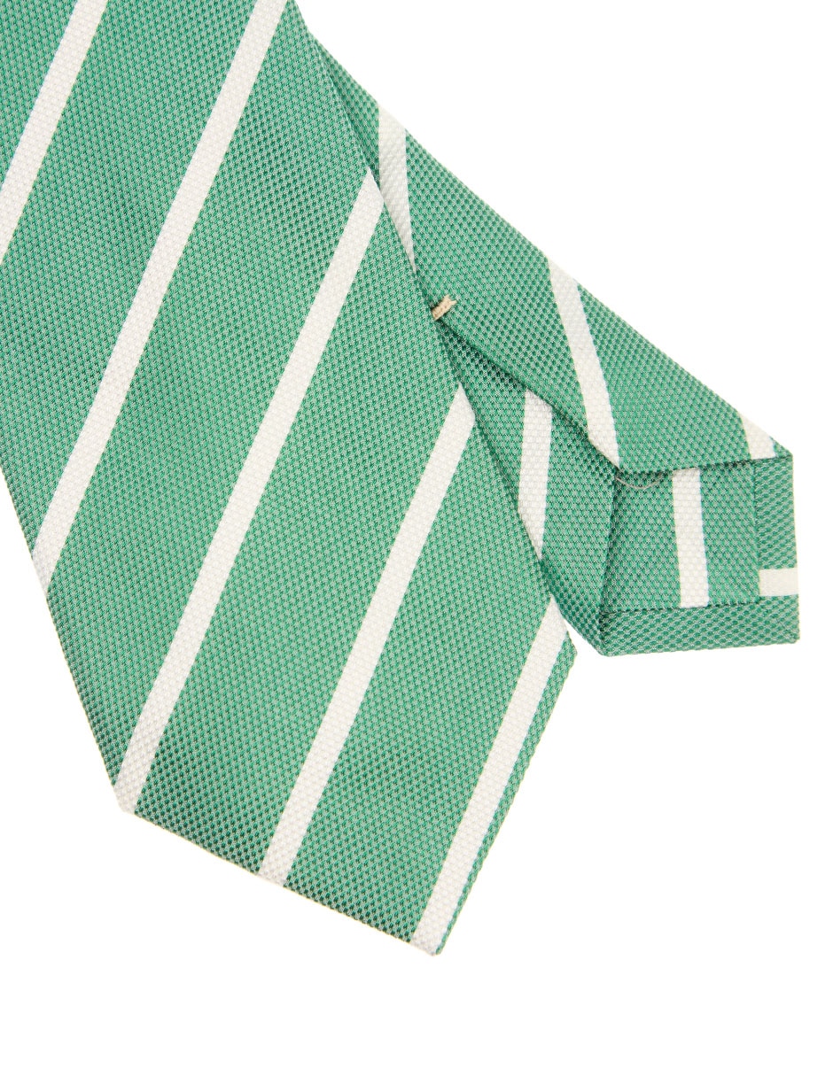 Corbata regular de seda estampada a rayas para hombre 3