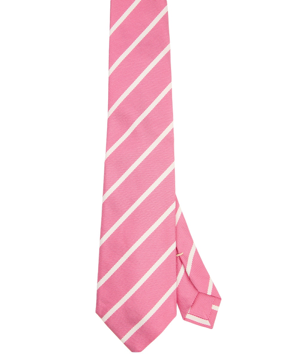 Corbata regular de seda estampada a rayas para hombre