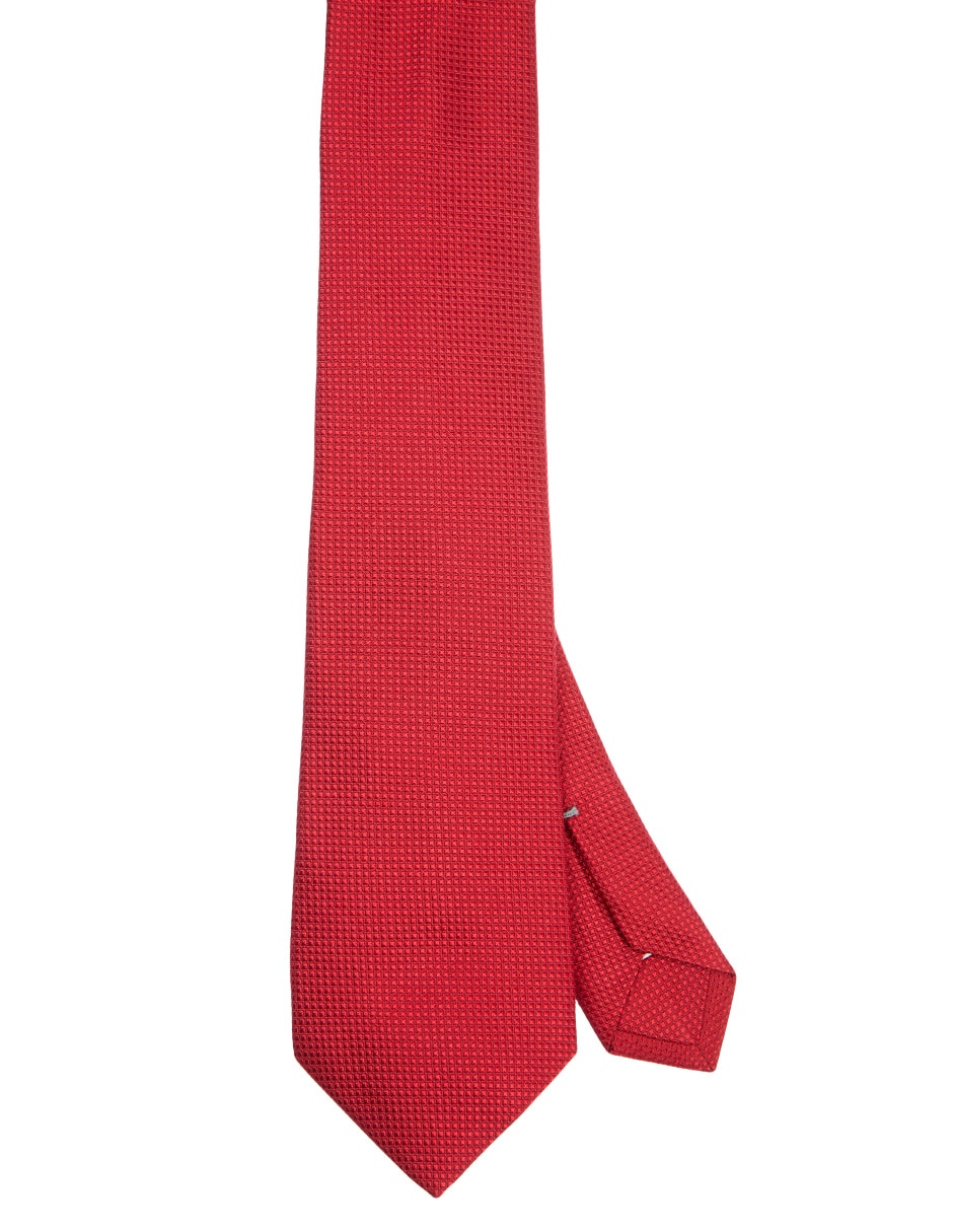 Corbata regular de seda a cuadros para hombre