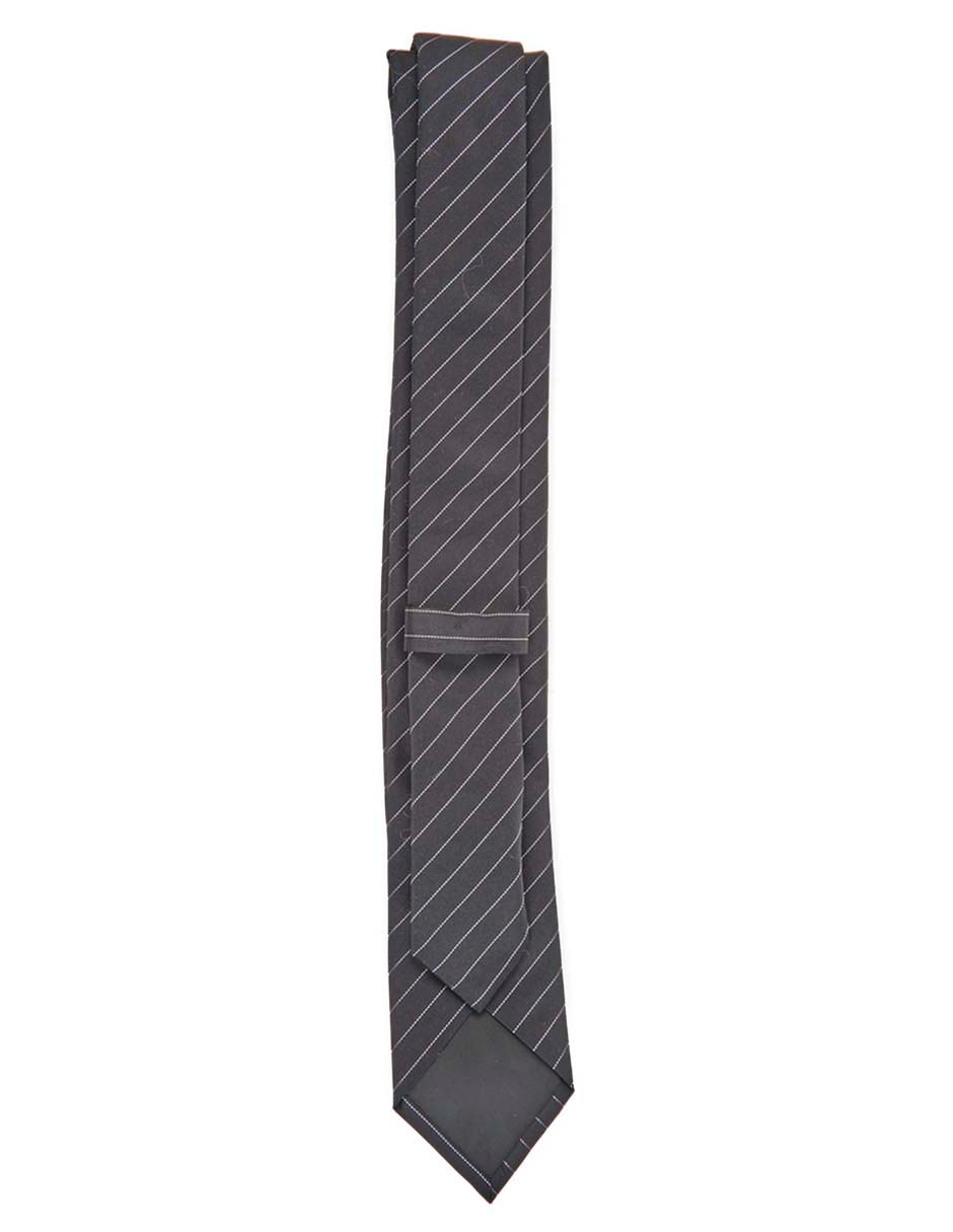Corbata slim de seda estampado a rayas para hombre 2
