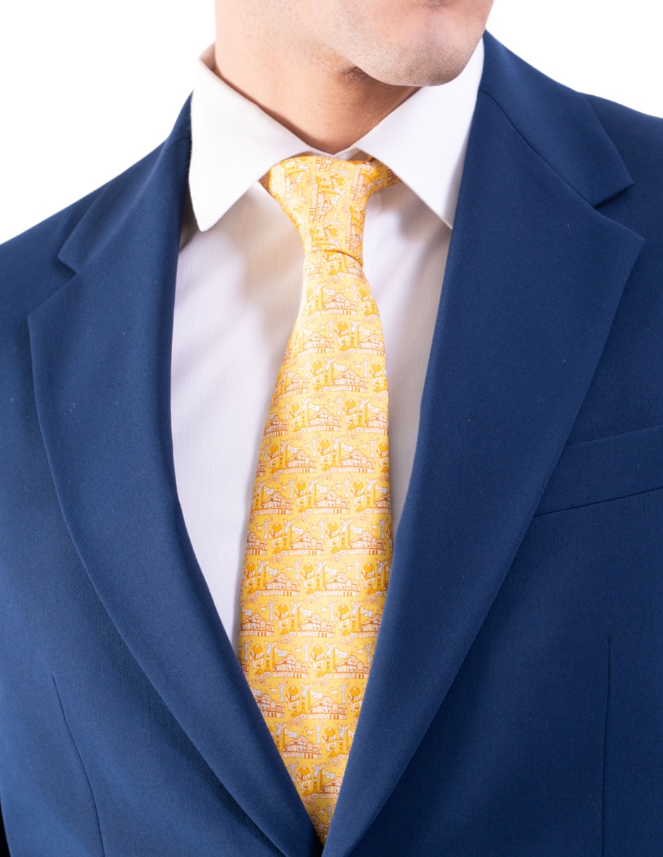 Corbata regular de seda estampada para hombre 3