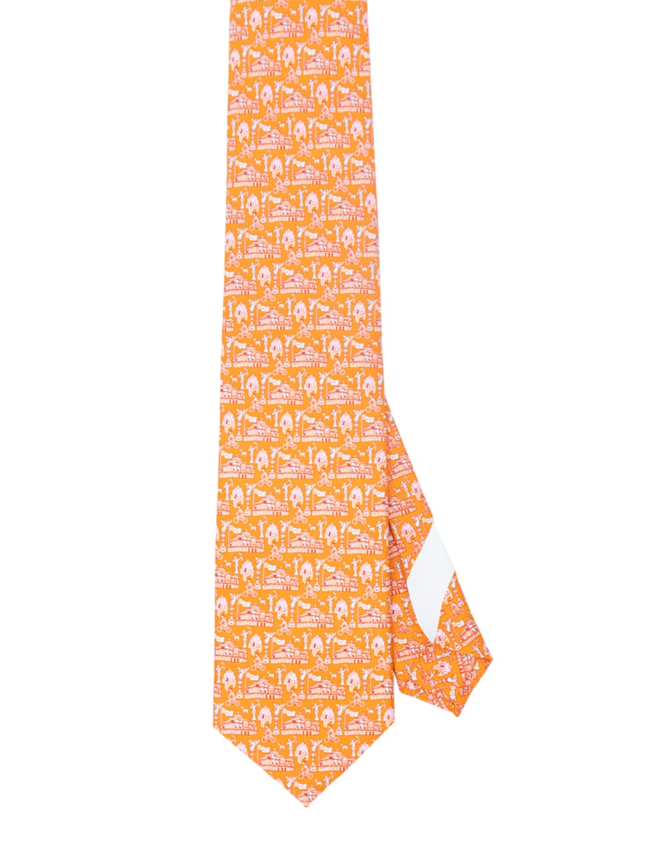Corbata regular de seda estampada para hombre