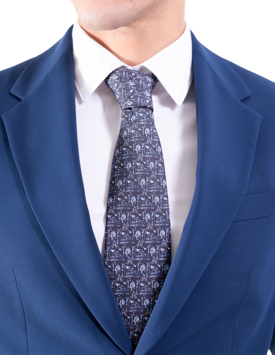 Corbata regular de seda estampada para hombre 3