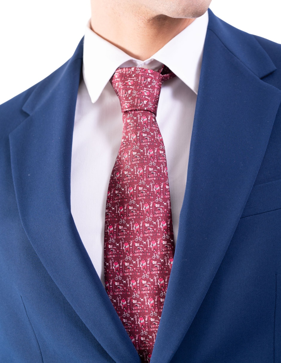 Corbata regular de seda estampada para hombre 3