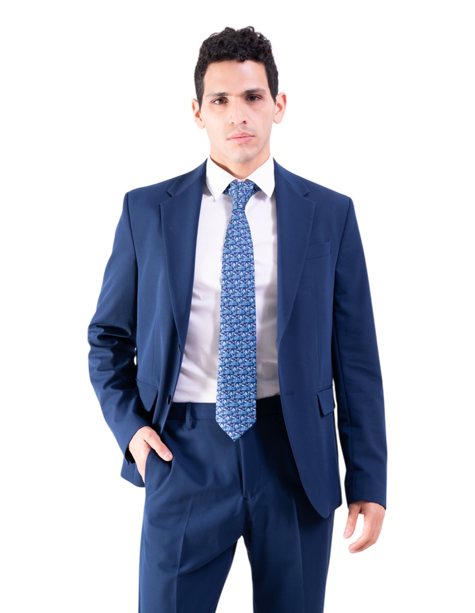 Corbata regular de seda estampada para hombre 4