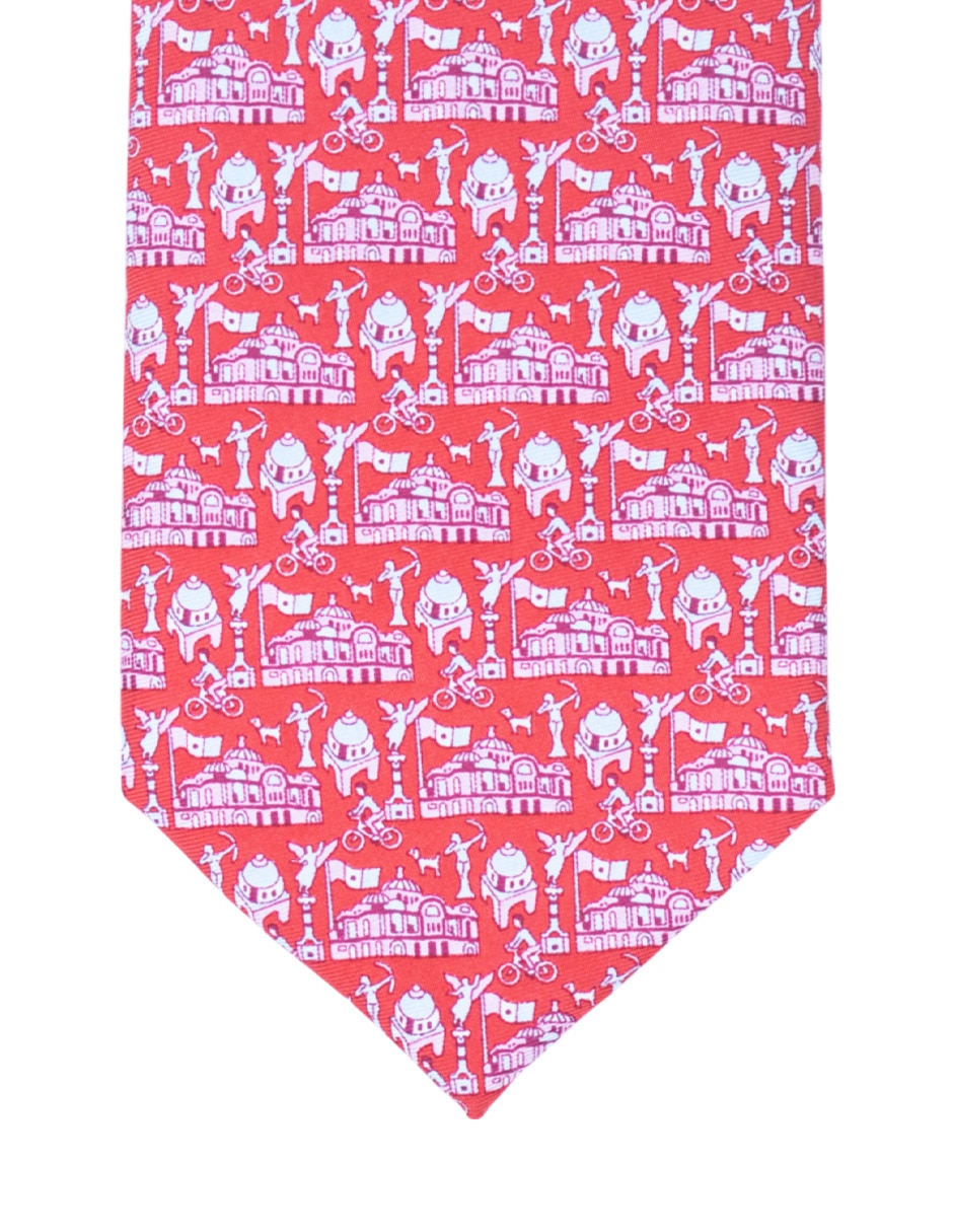 Corbata regular de seda estampada para hombre