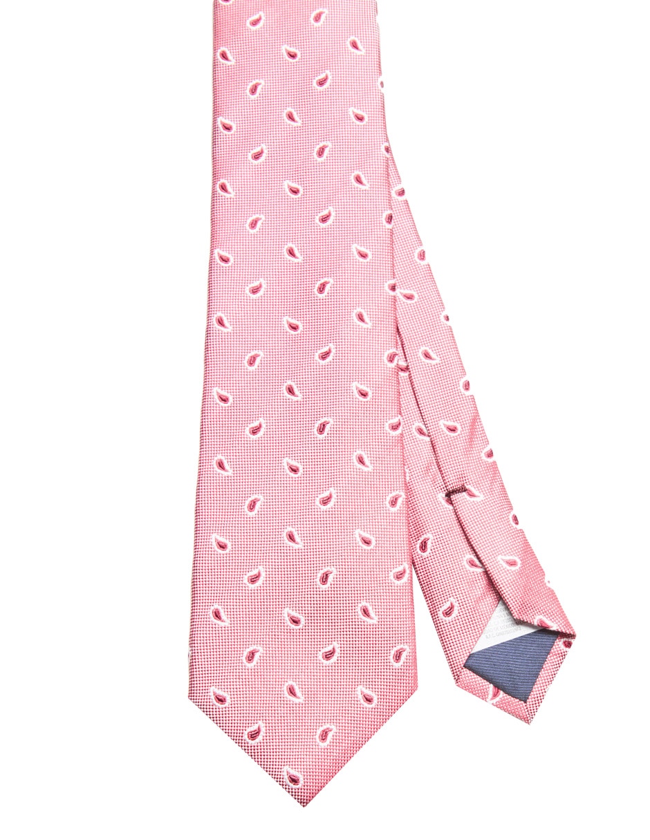 Corbata regular de seda estampado paisley para hombre