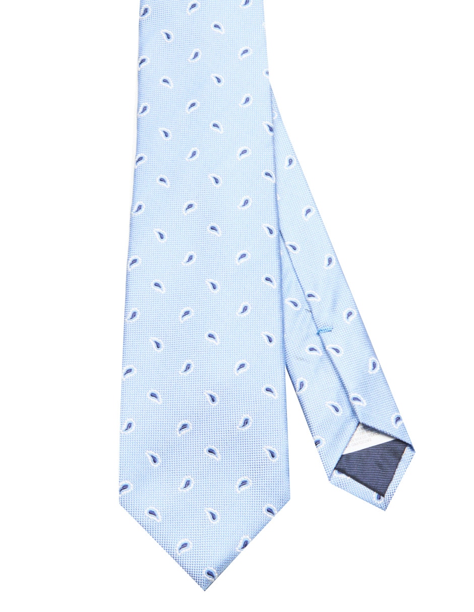 Corbata regular de seda estampado paisley para hombre