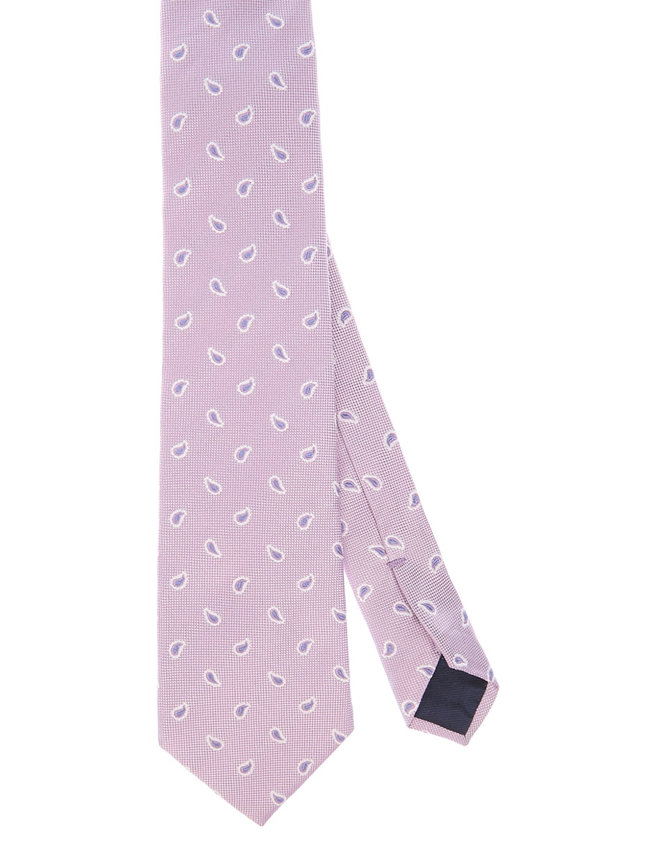 Corbata regular de seda estampado paisley para hombre