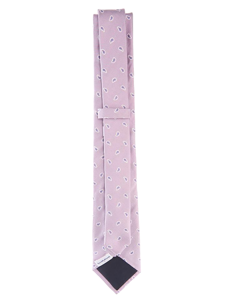 Corbata regular de seda estampado paisley para hombre 2