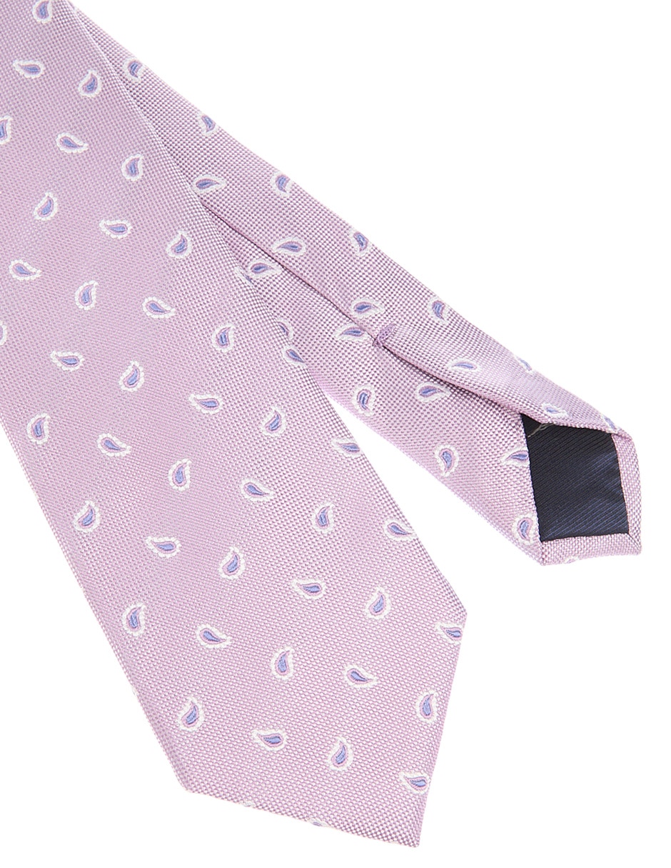 Corbata regular de seda estampado paisley para hombre 3