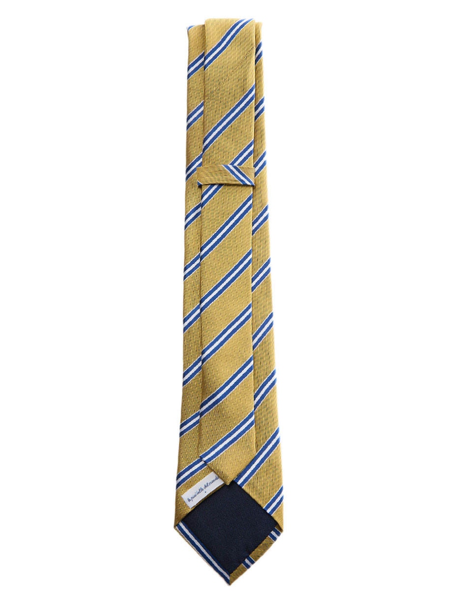 Corbata regular de seda estampado a rayas para hombre 2