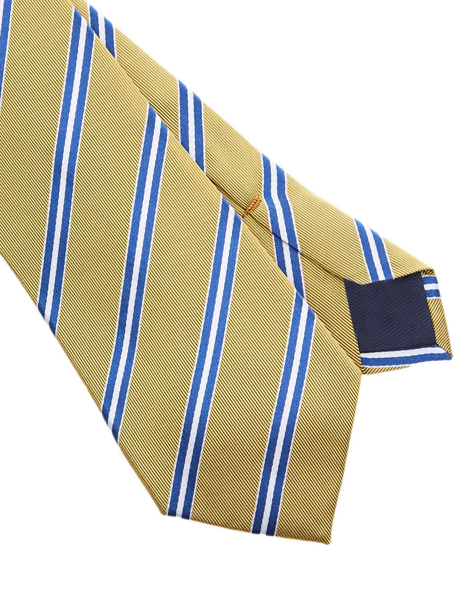 Corbata regular de seda estampado a rayas para hombre 3