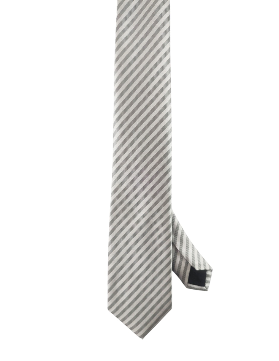 Corbata regular de seda estampado a rayas para hombre