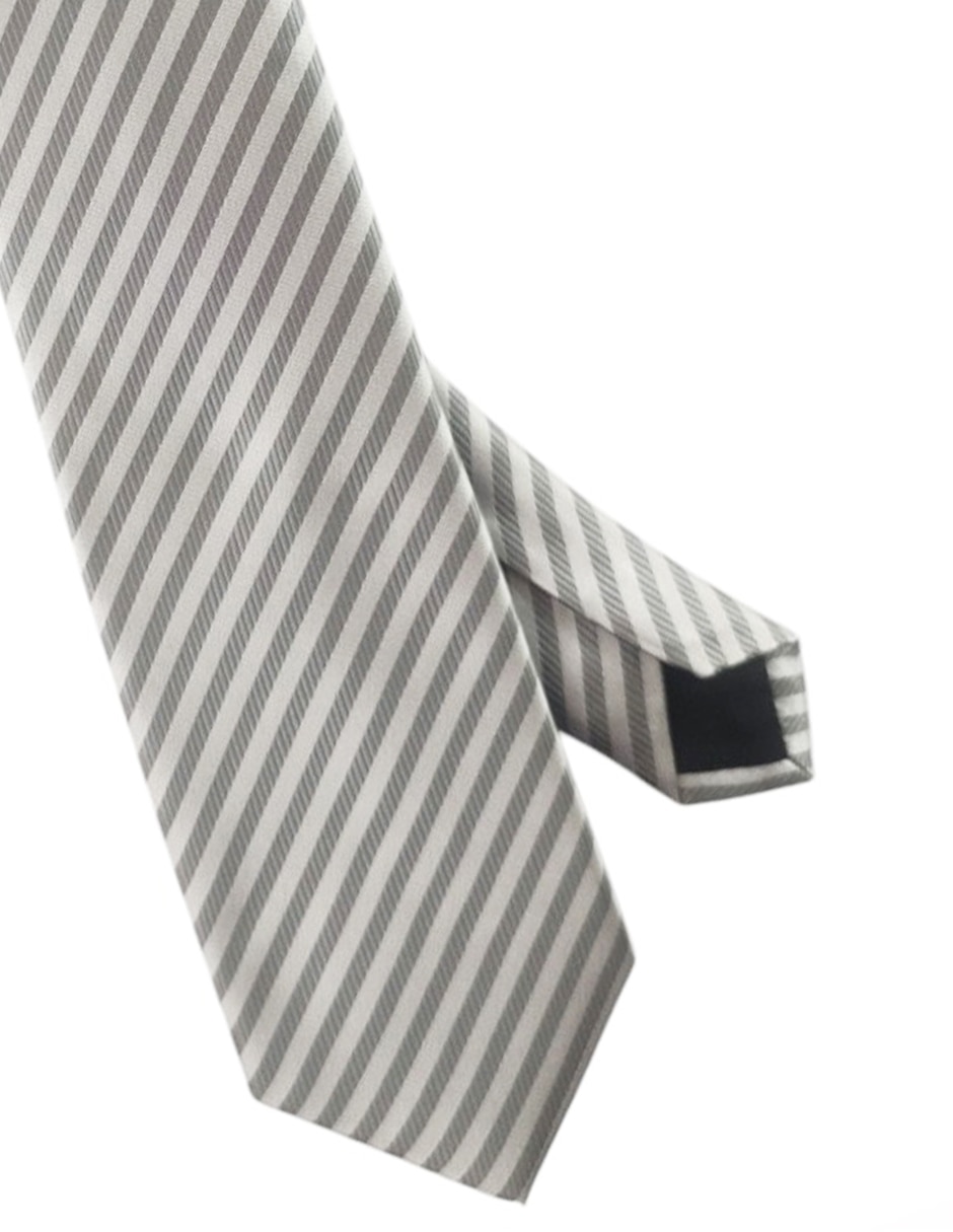 Corbata regular de seda estampado a rayas para hombre 3